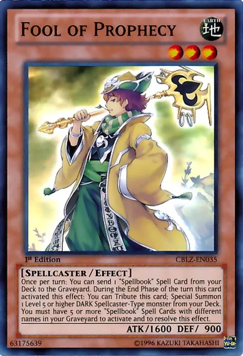 Fool of Prophecy CBLZ-EN035 Unlimited Yu-Gi-Oh card from Cosmo Blazer