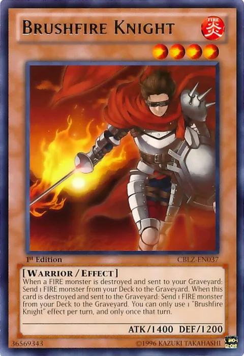 Brushfire Knight CBLZ-EN037 Unlimited Yu-Gi-Oh card from Cosmo Blazer