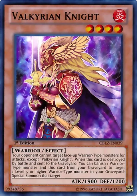 Valkyrian Knight CBLZ-EN039 Unlimited Yu-Gi-Oh card from Cosmo Blazer
