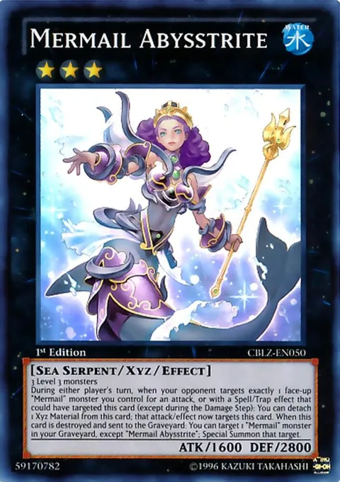 Mermail Abysstrite CBLZ-EN050 1st Edition Yu-Gi-Oh card from Cosmo Blazer