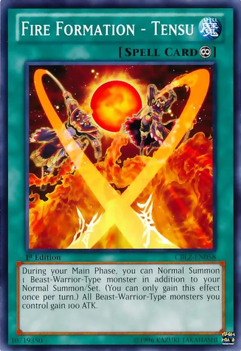 Fire Formation - Tensu CBLZ-EN058 1st Edition Yu-Gi-Oh card from Cosmo Blazer