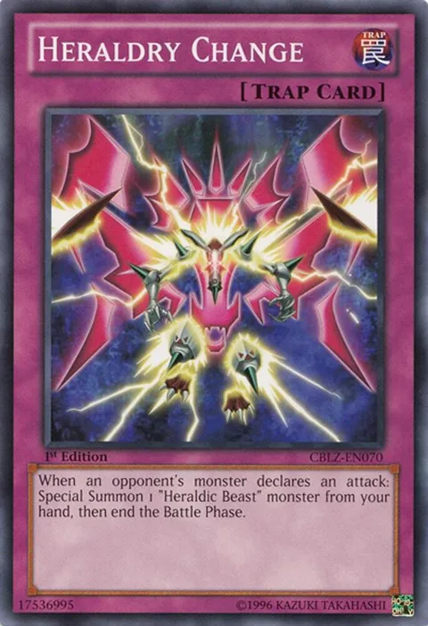 Heraldry Change CBLZ-EN070 1st Edition Yu-Gi-Oh card from Cosmo Blazer