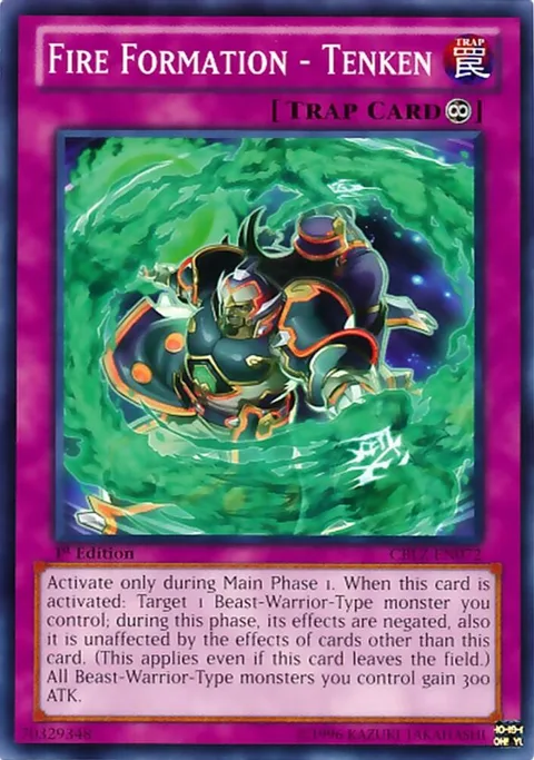 Fire Formation - Tenken CBLZ-EN072 1st Edition Yu-Gi-Oh card from Cosmo Blazer