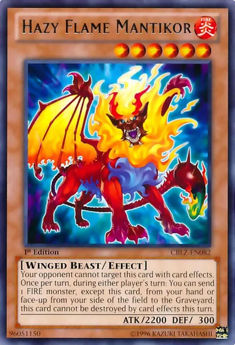 Hazy Flame Mantikor CBLZ-EN082 Unlimited Yu-Gi-Oh card from Cosmo Blazer