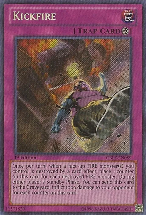 Kickfire CBLZ-EN089 1st Edition Yu-Gi-Oh card from Cosmo Blazer