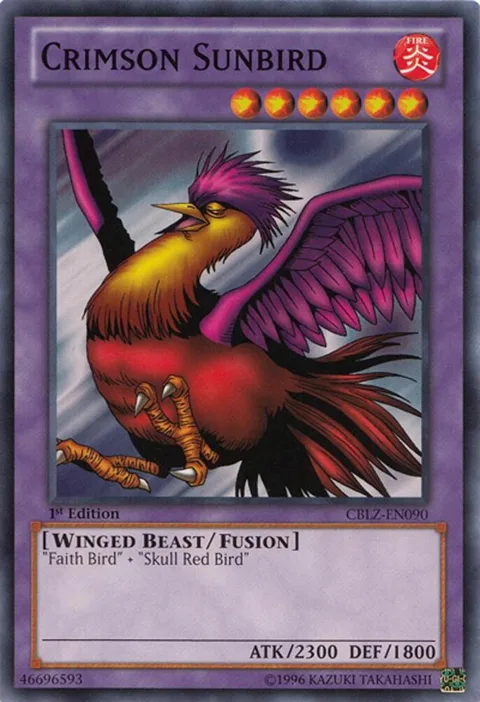 Crimson Sunbird CBLZ-EN090 Unlimited Yu-Gi-Oh card from Cosmo Blazer