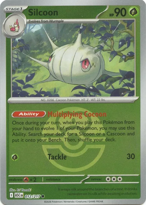 Silcoon Love Ball #012/217 Reverse Holofoil Pokémon card from Ascended Heroes