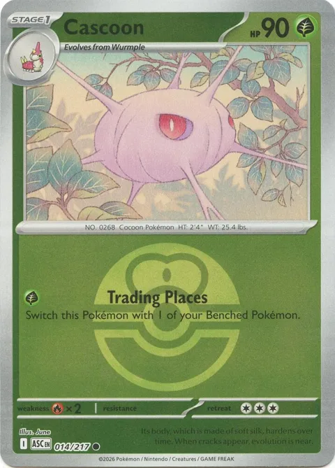 Cascoon Love Ball #014/217 Reverse Holofoil Pokémon card from Ascended Heroes