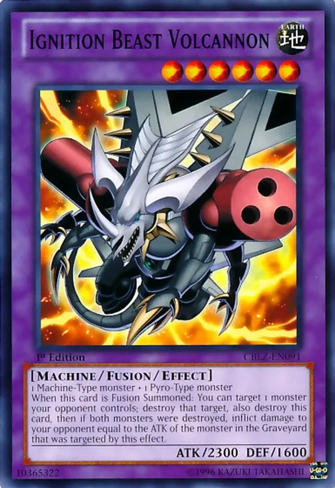 Ignition Beast Volcannon CBLZ-EN091 Unlimited Yu-Gi-Oh card from Cosmo Blazer