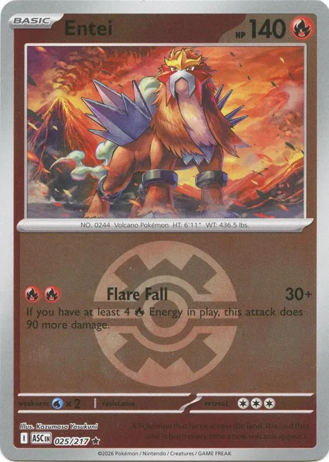 Entei Quick Ball #025/217 Reverse Holofoil Pokémon card from Ascended Heroes