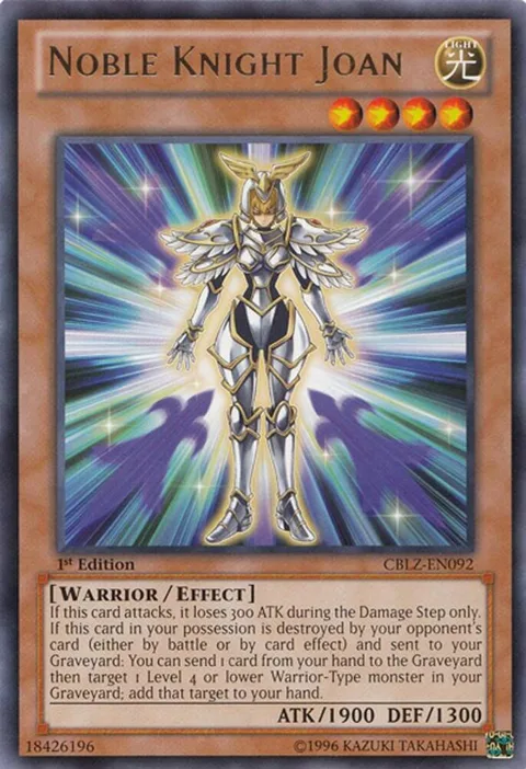 Noble Knight Joan CBLZ-EN092 1st Edition Yu-Gi-Oh card from Cosmo Blazer