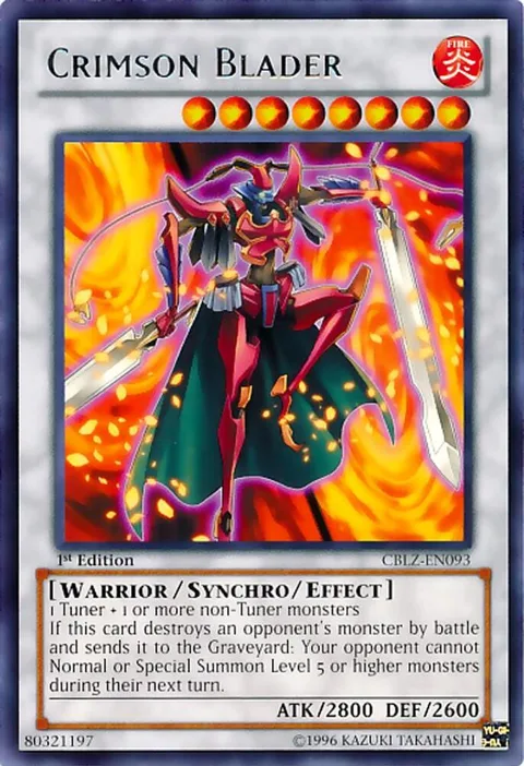 Crimson Blader CBLZ-EN093 Unlimited Yu-Gi-Oh card from Cosmo Blazer