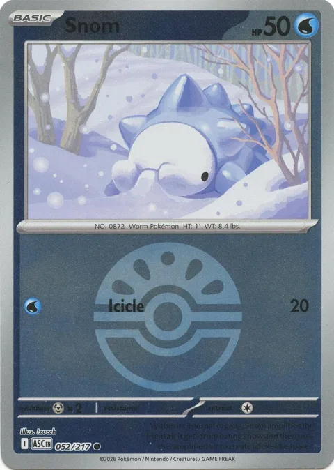 Snom Friend Ball #052/217 Reverse Holofoil Pokémon card from Ascended Heroes