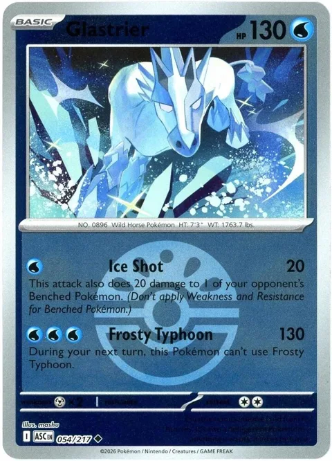 Glastrier Friend Ball #054/217 Reverse Holofoil Pokémon card from Ascended Heroes