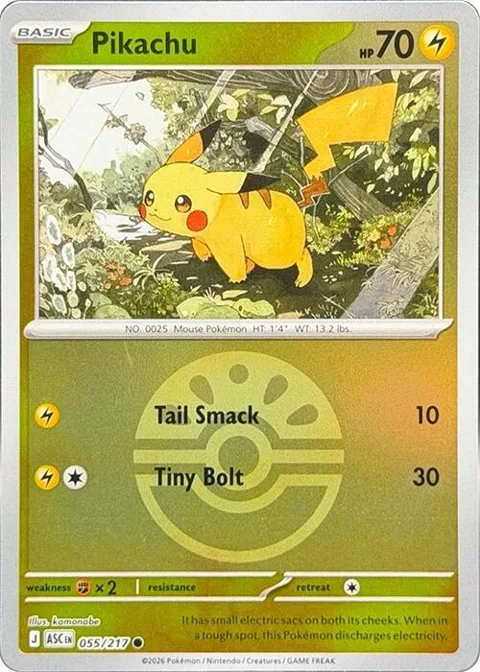 Pikachu Friend Ball #055/217 Reverse Holofoil Pokémon card from Ascended Heroes