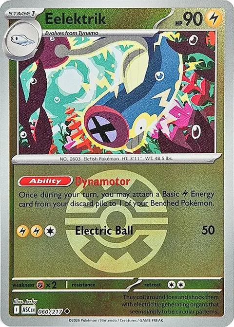 Eelektrik Quick Ball #060/217 Reverse Holofoil Pokémon card from Ascended Heroes