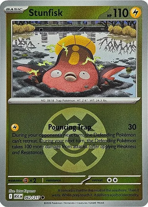 Stunfisk Quick Ball #062/217 Reverse Holofoil Pokémon card from Ascended Heroes