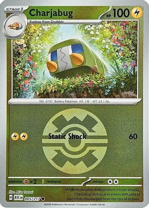 Charjabug Quick Ball #065/217 Reverse Holofoil Pokémon card from Ascended Heroes