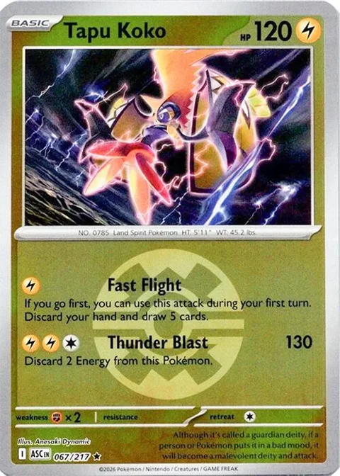 Tapu Koko Quick Ball #067/217 Reverse Holofoil Pokémon card from Ascended Heroes