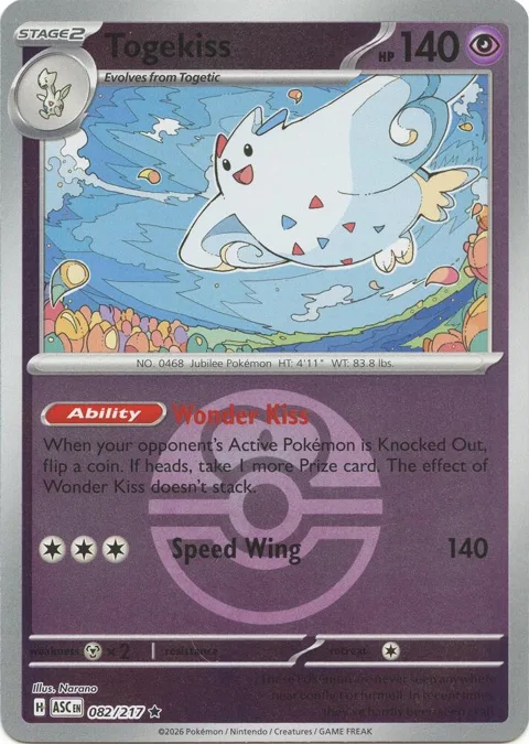 Togekiss - 082/217 Love Ball #082/217 Reverse Holofoil Pokémon card from Ascended Heroes