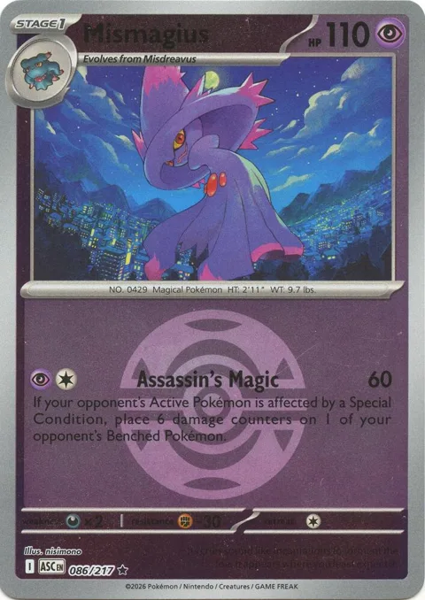 Mismagius Dusk Ball #086/217 Reverse Holofoil Pokémon card from Ascended Heroes