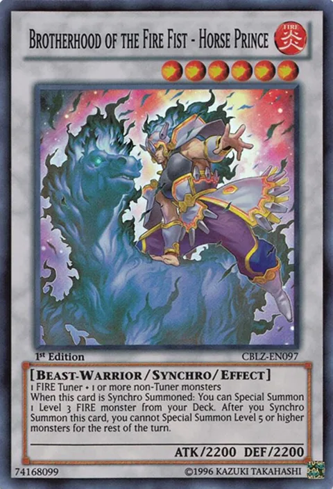 Brotherhood of the Fire Fist - Horse Prince CBLZ-EN097 1st Edition Yu-Gi-Oh card from Cosmo Blazer