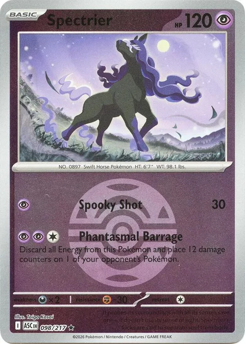 Spectrier Dusk Ball #098/217 Reverse Holofoil Pokémon card from Ascended Heroes