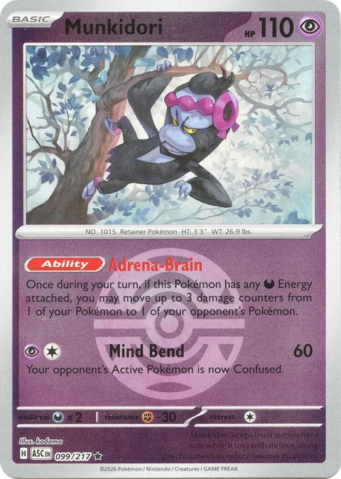 Munkidori Dusk Ball #099/217 Reverse Holofoil Pokémon card from Ascended Heroes