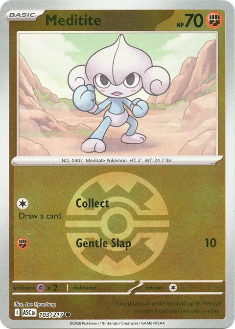 Meditite Quick Ball #103/217 Reverse Holofoil Pokémon card from Ascended Heroes