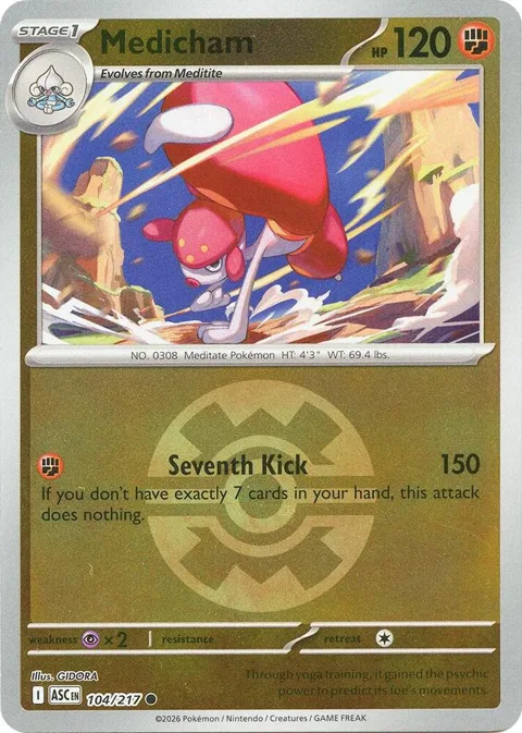 Medicham - 104/217 Quick Ball #104/217 Reverse Holofoil Pokémon card from Ascended Heroes