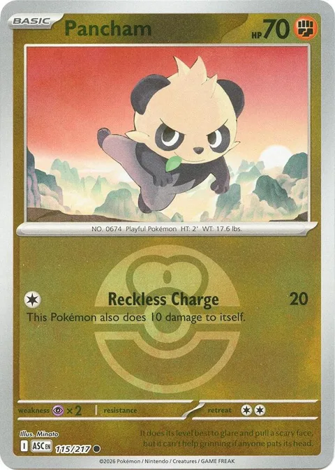Pancham Love Ball #115/217 Reverse Holofoil Pokémon card from Ascended Heroes