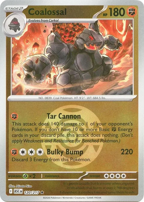 Coalossal Dusk Ball #120/217 Reverse Holofoil Pokémon card from Ascended Heroes