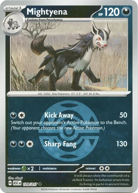 Mightyena - 129/217 Dusk Ball #129/217 Reverse Holofoil Pokémon card from Ascended Heroes