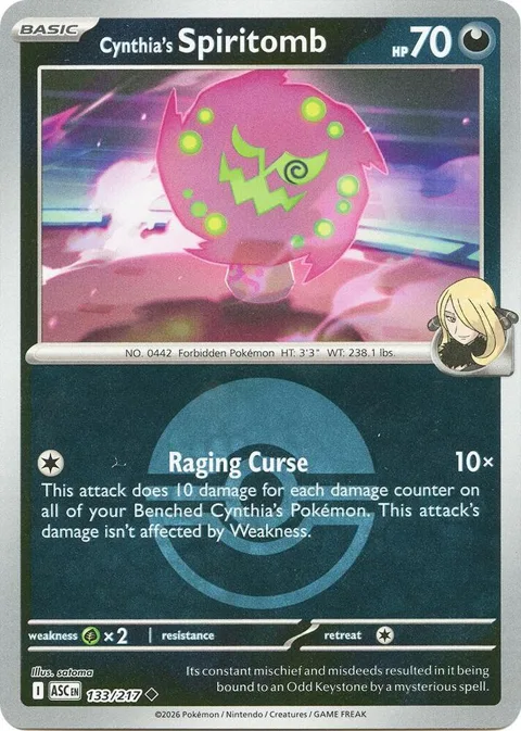 Cynthia's Spiritomb - 133/217 Poke Ball #133/217 Reverse Holofoil Pokémon card from Ascended Heroes