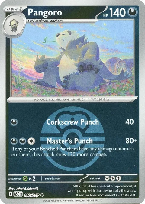 Pangoro Love Ball #140/217 Reverse Holofoil Pokémon card from Ascended Heroes