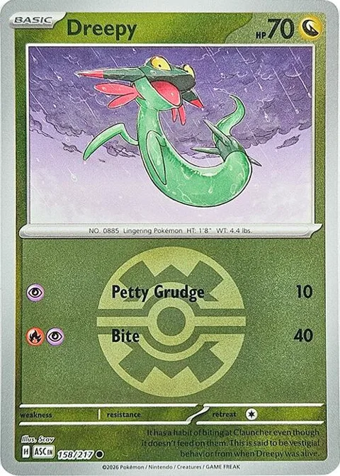 Dreepy - 158/217 Quick Ball #158/217 Reverse Holofoil Pokémon card from Ascended Heroes