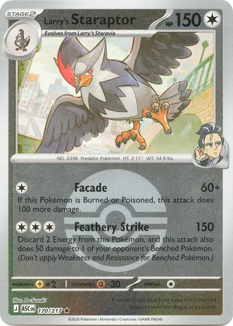 Larry's Staraptor - 170/217 Poke Ball #170/217 Reverse Holofoil Pokémon card from Ascended Heroes