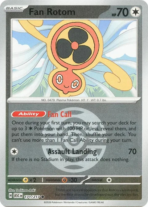 Fan Rotom - 171/217 Dusk Ball #171/217 Reverse Holofoil Pokémon card from Ascended Heroes