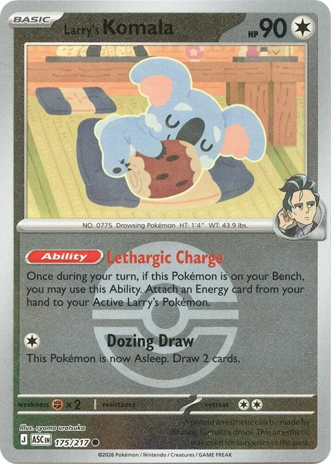 Larry's Komala Poke Ball #175/217 Reverse Holofoil Pokémon card from Ascended Heroes