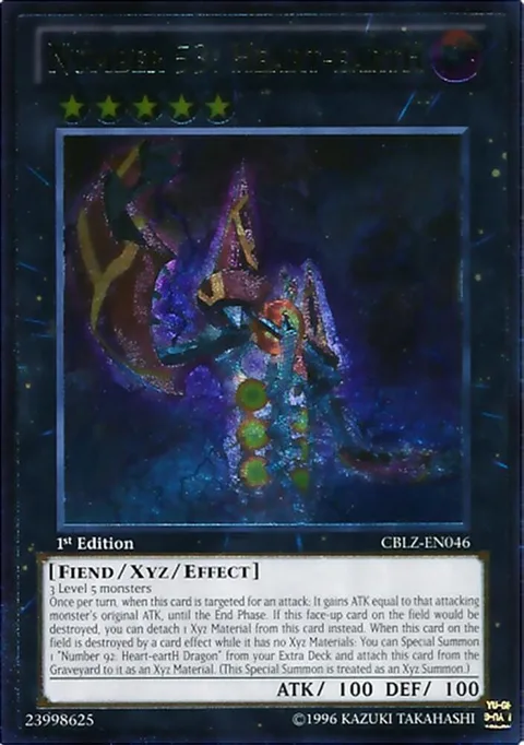 Number 53: Heart-eartH Ultimate Rare CBLZ-EN046 Unlimited Yu-Gi-Oh card from Cosmo Blazer