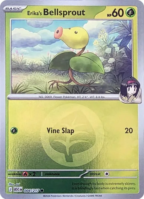Erika's Bellsprout Energy Symbol Pattern #004/217 Reverse Holofoil Pokémon card from Ascended Heroes