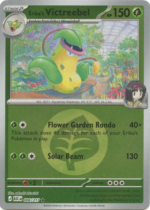 Erika's Victreebel Energy Symbol Pattern #006/217 Reverse Holofoil Pokémon card from Ascended Heroes