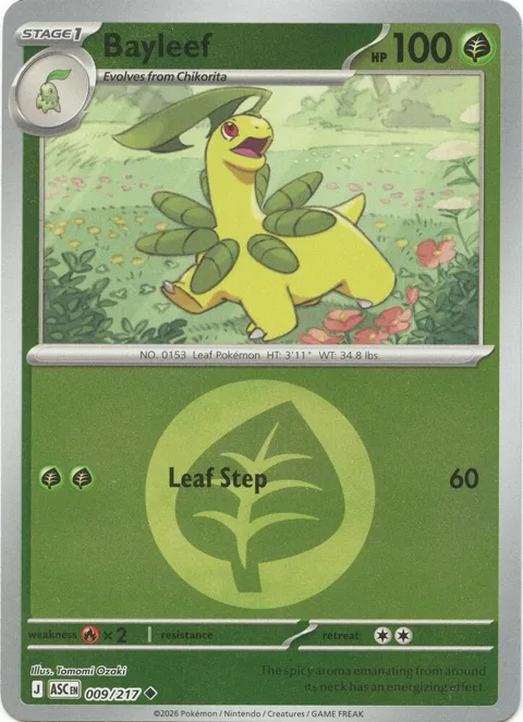 Bayleef Energy Symbol Pattern #009/217 Reverse Holofoil Pokémon card from Ascended Heroes