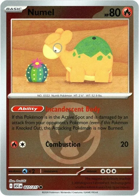 Numel - 027/217 Energy Symbol Pattern #027/217 Reverse Holofoil Pokémon card from Ascended Heroes
