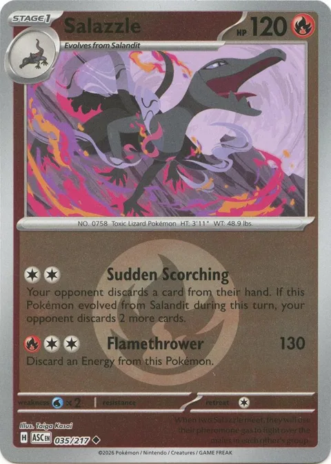 Salazzle - 035/217 Energy Symbol Pattern #035/217 Reverse Holofoil Pokémon card from Ascended Heroes