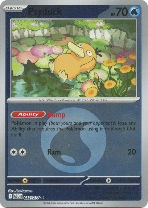 Psyduck - 039/217 Energy Symbol Pattern #039/217 Reverse Holofoil Pokémon card from Ascended Heroes
