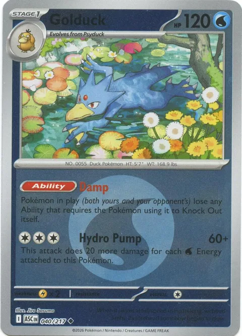 Golduck Energy Symbol Pattern #040/217 Reverse Holofoil Pokémon card from Ascended Heroes