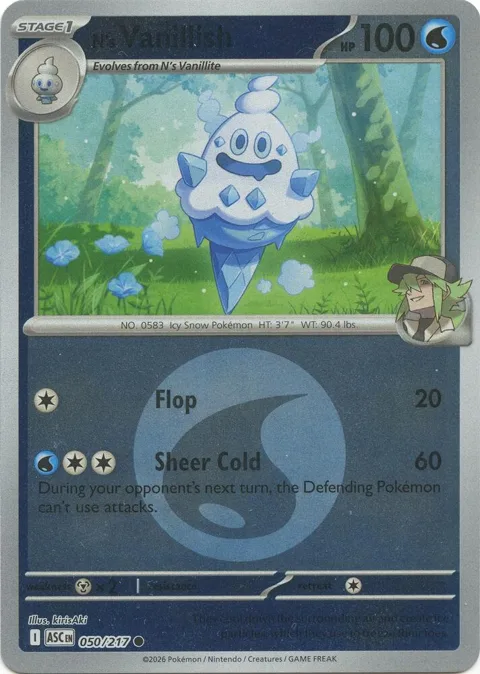 N's Vanillish Energy Symbol Pattern #050/217 Reverse Holofoil Pokémon card from Ascended Heroes