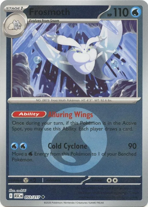 Frosmoth Energy Symbol Pattern #053/217 Reverse Holofoil Pokémon card from Ascended Heroes