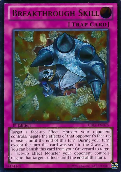 Breakthrough Skill Ultimate Rare CBLZ-EN078 Unlimited Yu-Gi-Oh card from Cosmo Blazer